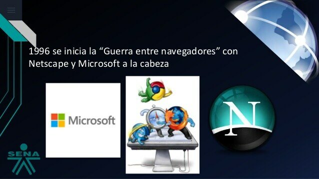 1996:Se inicia la guerra entre los navegadores Netscape y Microsoft a la cabeza