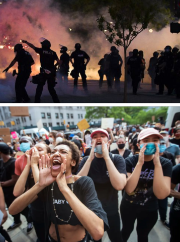 First protests in the US