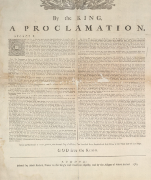 The proclamation of 1763