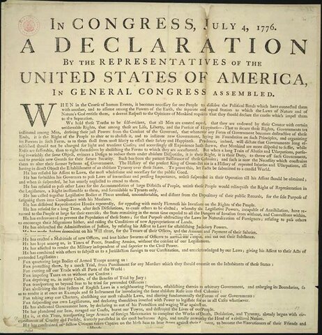 The Declaration of Independence July 4, 1776