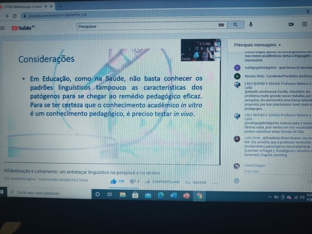 Palestra Alfabetização e Letramento: um entrelaçar linguístico na pesquisa e no ensino.