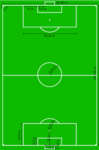 Se pintan líneas en la cancha