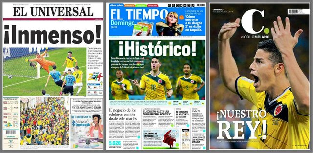 El pase por primera ves de Colombia a cuartos de final de un mundial