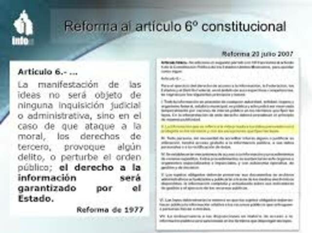 Se publica la Reforma al artículo 6º constitucional