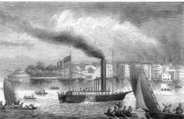 Barco de vapor comercial de Robert Fulton.