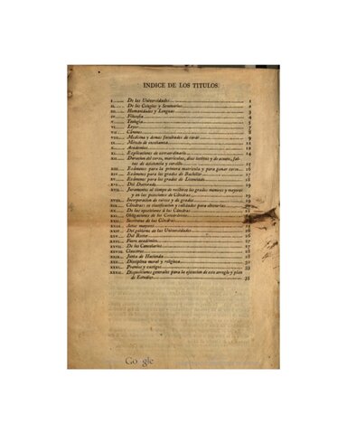 PLAN LITERARIO DE ESTUDIOS Y ARREGLO GENERAL DE LAS UNIVERSIDADES DEL REINO