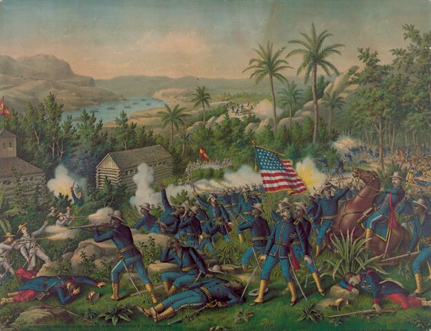U.S.A. defeat Spain in the Spanish-American War