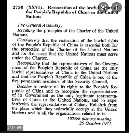 Resolution of 1971