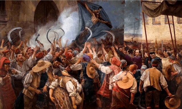 Levantamientos en Cataluña, (Corpus de Sangre), comienza la guerra de Cataluña  Rebelión en Portugal