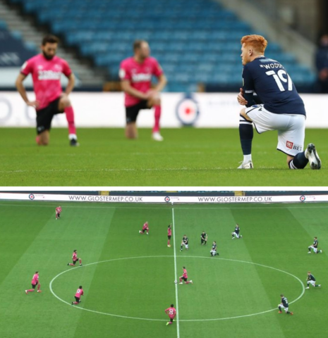 Football fans boo taking the knee