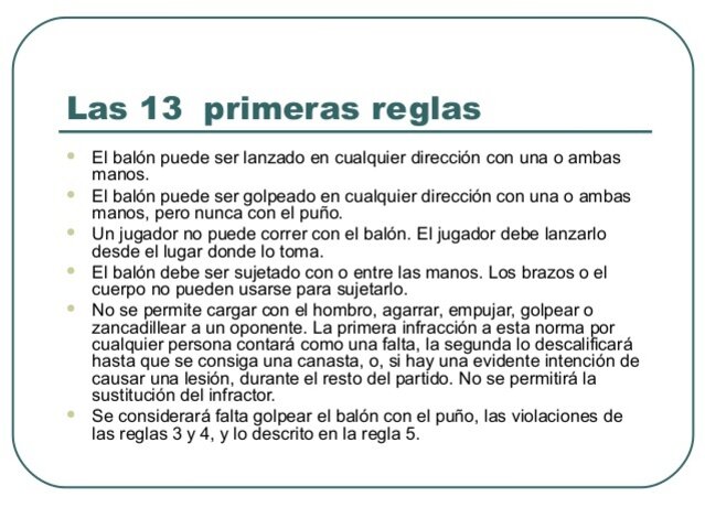 Las primeras 13 reglas