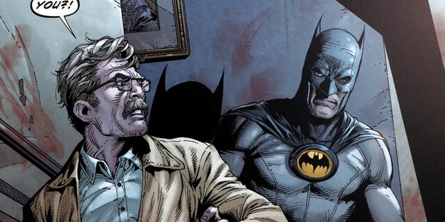 Jim Gordon and Batman meet.