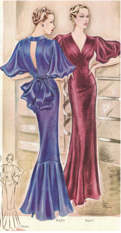 Evening Gowns, Fur Stoles, Bias-Cut Gowns
