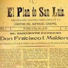 Madero promulga el plan de San Luis