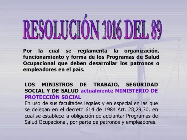Resolución 1016 de 1989