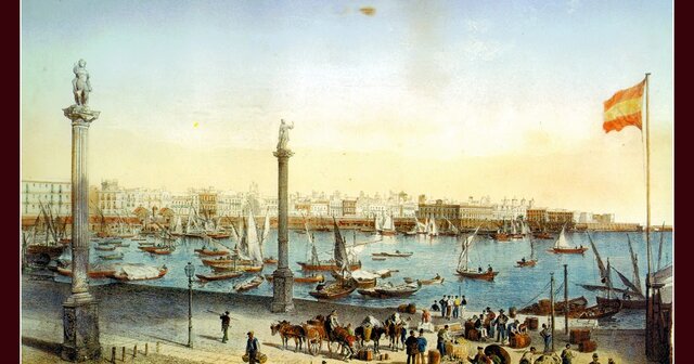 Bajada general de las importaciones en Cádiz desde las Indias