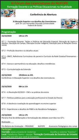 XI Fórum das Licenciaturas do NUFOPE
