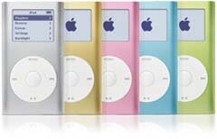 a new small iPod called iPod Mini is introduced and is available in five colors