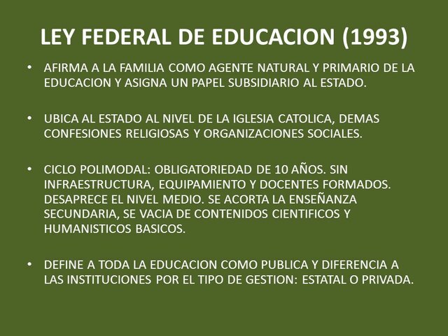 Ley Federal de Educación