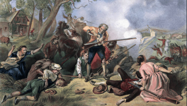 Primer xoc entre les milícies americanes i l’exèrcit britànic a Lexington