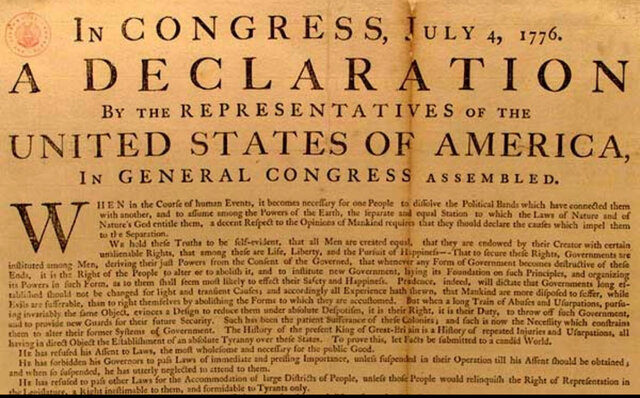Declaració d’Independència dels 13 Estats Units