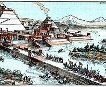 Hernán Cortés arriba a Tenochtitlan