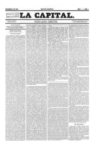 Se edita el primer número del diario La Capital