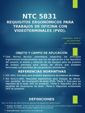 Norma Técnica NTC 5831
