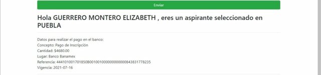 Resultados del examen