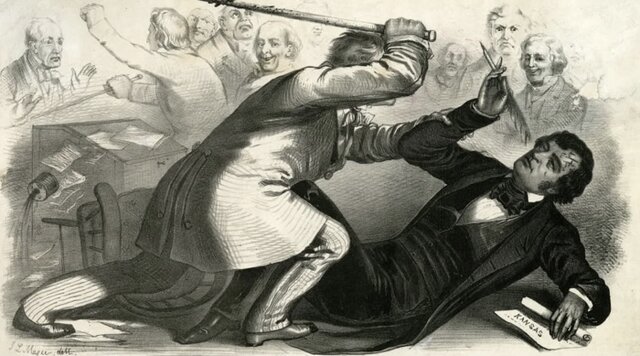 Charles Sumner Attacked by Preston Brooks on the U.S. senate floor.