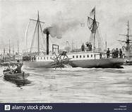 Barco de vapor comercial de Robert Fulton.