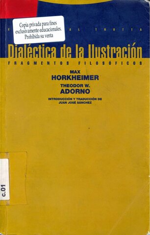 Dialéctica de la ilustración; Adorno y Horkheimer