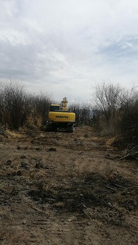 inicio de despalme de camino para llegar a zaja del canal de riego