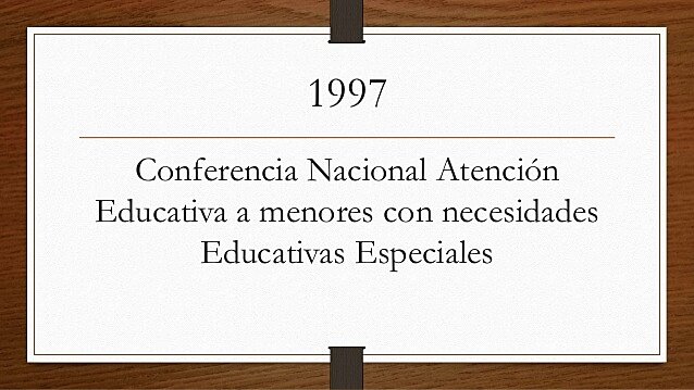 Conferencia Nacional Atención Educativa a menores con NEE