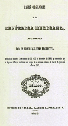Bases orgánicas de la republica mexicana.
