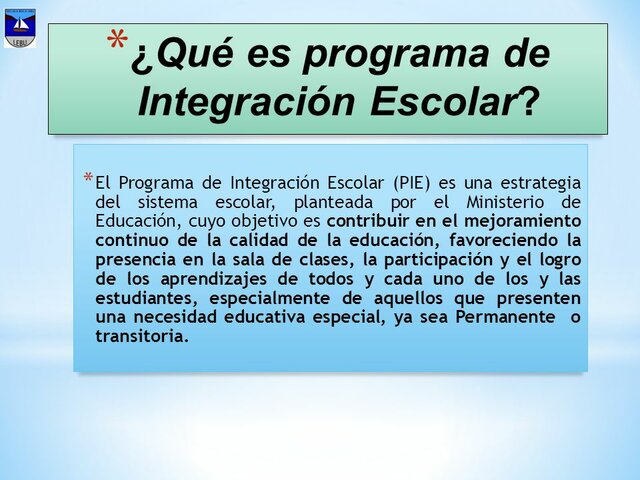 El programa de Integración Educativa