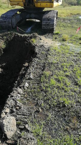 inicio de excavaciones en canal de riego