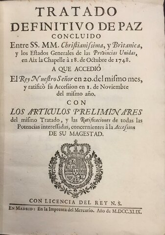 1a Guerra contra Francia. Paz de Aquisgrán. Se reconoce la independencia de Portugal