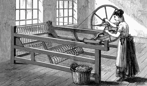 Creación de la Spinning Jenny por James Hargraves