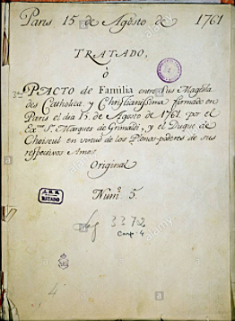 Tercer Pacto de Familia y derrota en la guerra de los Siete Años.