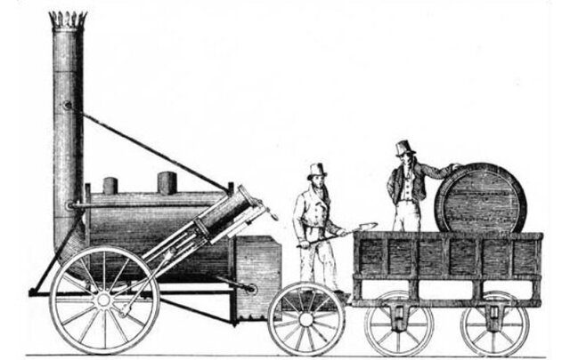 Locomotora de George y Robert Stephenson para el traslado de mercancías