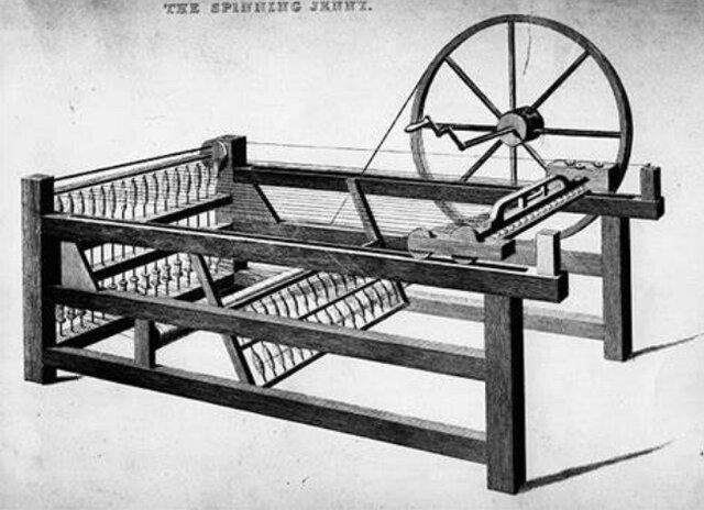 Creación de la Spinning Jenny por James Hargraves