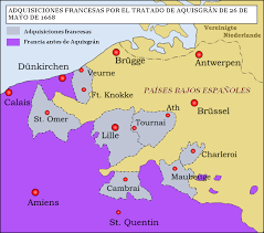 1a Guerra contra Francia. Paz de Aquisgrán. Se reconoce la independencia de Portugal.
