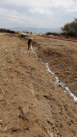 trazado inicial de canal australia por parte del ing Javier a hasta el cadenamiento 0+200.00