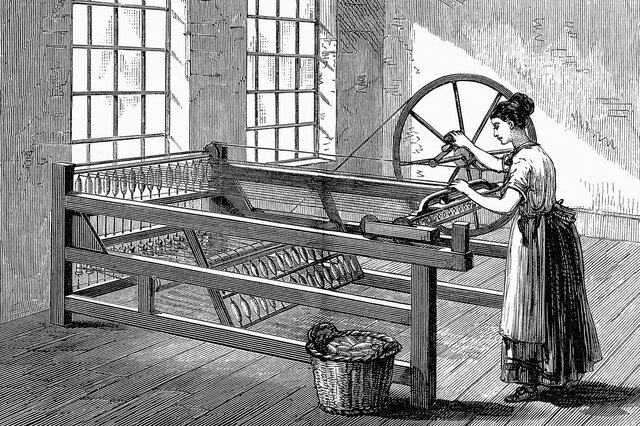 Creción de la Spinning Jenny por James Hargraves