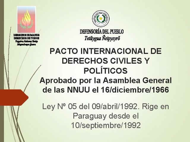 Pacto Internacional de  Derechos Civiles  y  Políticos