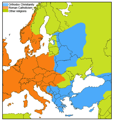 L'Església occidental o romana i l'oriental