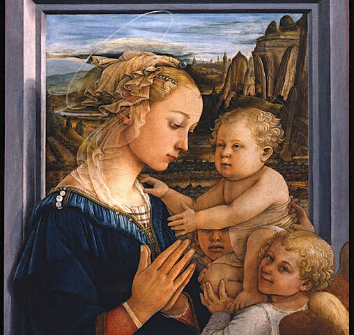 Fra Filippo Lippi - Virgen con el Niño entre dos ángeles