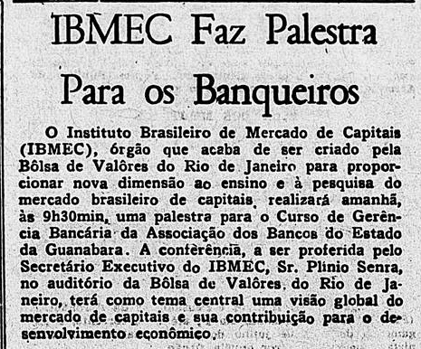 IBMEC faz palestra para os banqueiros