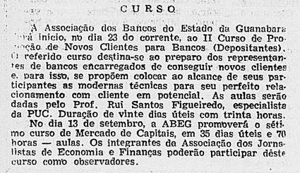II Curso de produção de novos clientes para bancos